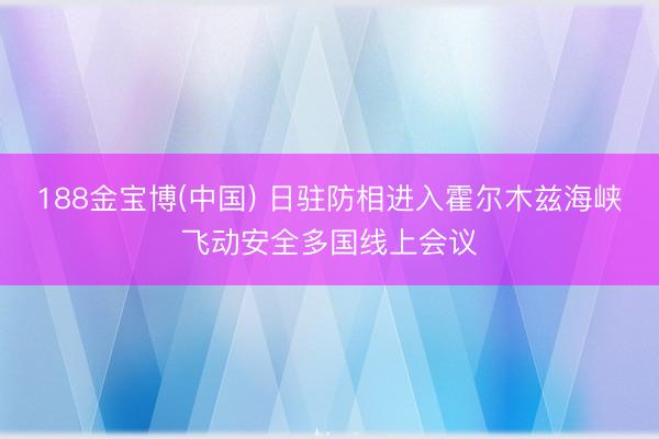 188金宝博(中国) 日驻防相进入霍尔木兹海峡飞动安全多国线上会议