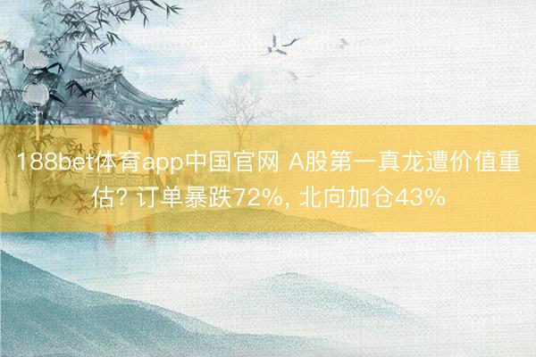 188bet体育app中国官网 A股第一真龙遭价值重估? 订单暴跌72%, 北向加仓43%