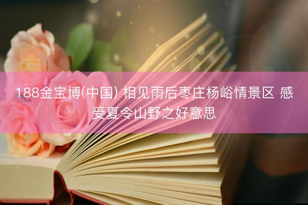 188金宝博(中国) 相见雨后枣庄杨峪情景区 感受夏令山野之好意思