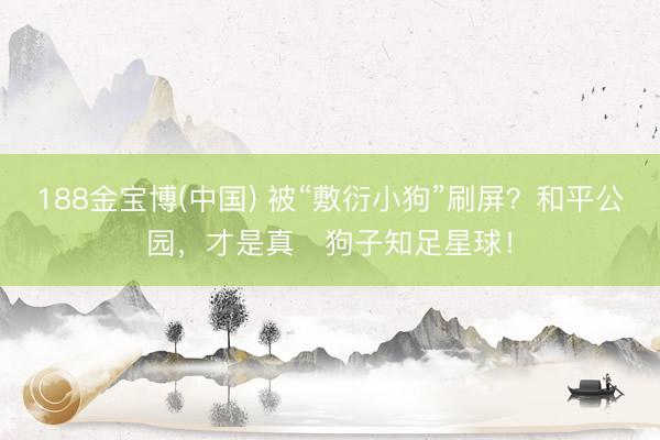 188金宝博(中国) 被“敷衍小狗”刷屏？和平公园，才是真・狗子知足星球！