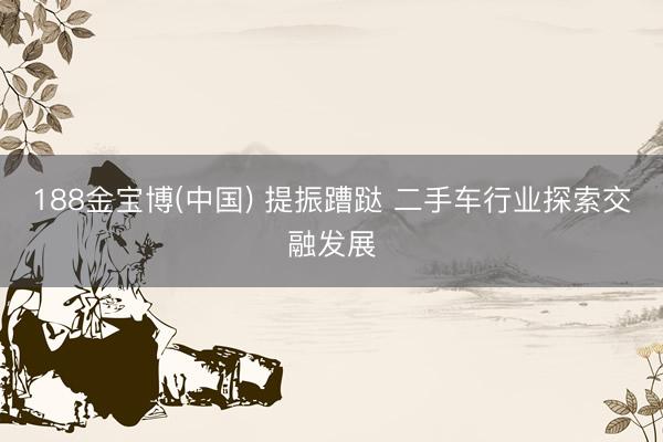 188金宝博(中国) 提振蹧跶 二手车行业探索交融发展